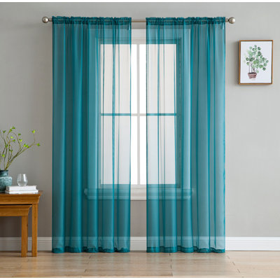 Daxin Sheer Voile Rod Pocket Curtain Panels (Set of 2)