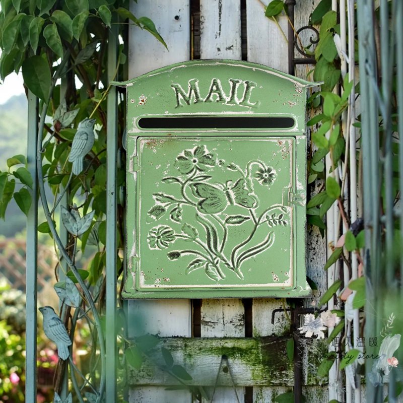 Boîtes aux lettres murales rétro pour l'extérieur Boîtes aux lettres rétro pour l'extérieur de la maison, Vert