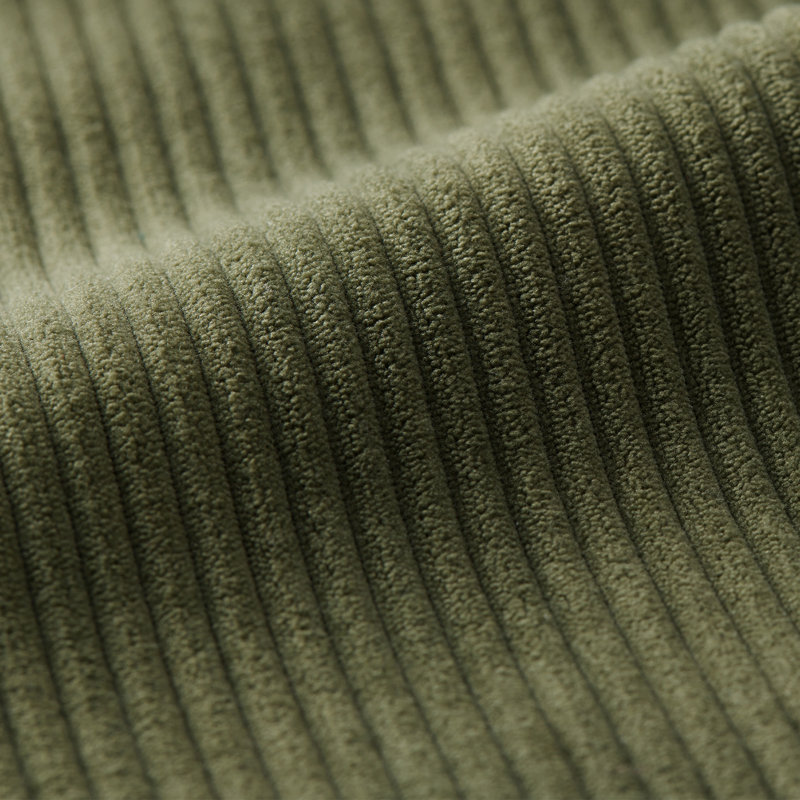 Canapé en polyester à accoudoirs carrés Dereon, H 32,7 po x l 90 po x P 35 po, Corduroy Green