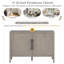 Buffet de ferme 47,25 pouces avec placage de pin et 2 portes-1928097984
