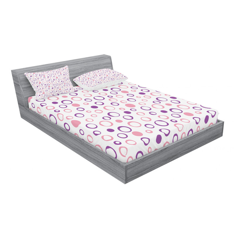 Microfiber Geometric Sheet Set, Full Sheet Set with Fitted Sheet