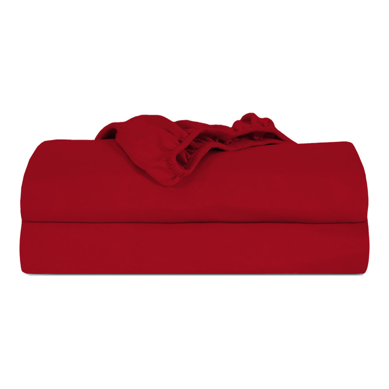 Ultra Soft 200 Thread Count Microfiber Fitted Sheet, Kingsize (5'), Red