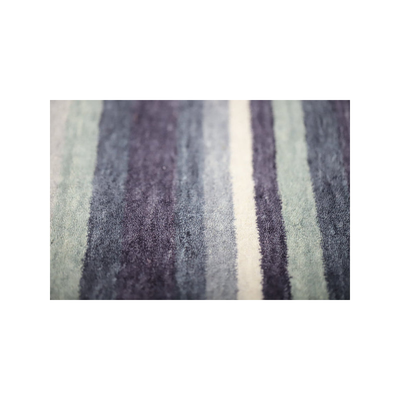 Striped Wool Hand Knotted Area Rug, 1.50m x 0.90m