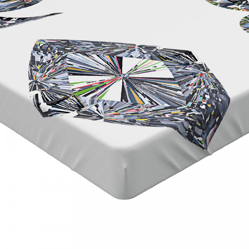Twin White Microfiber Diamond Print Fitted Sheet