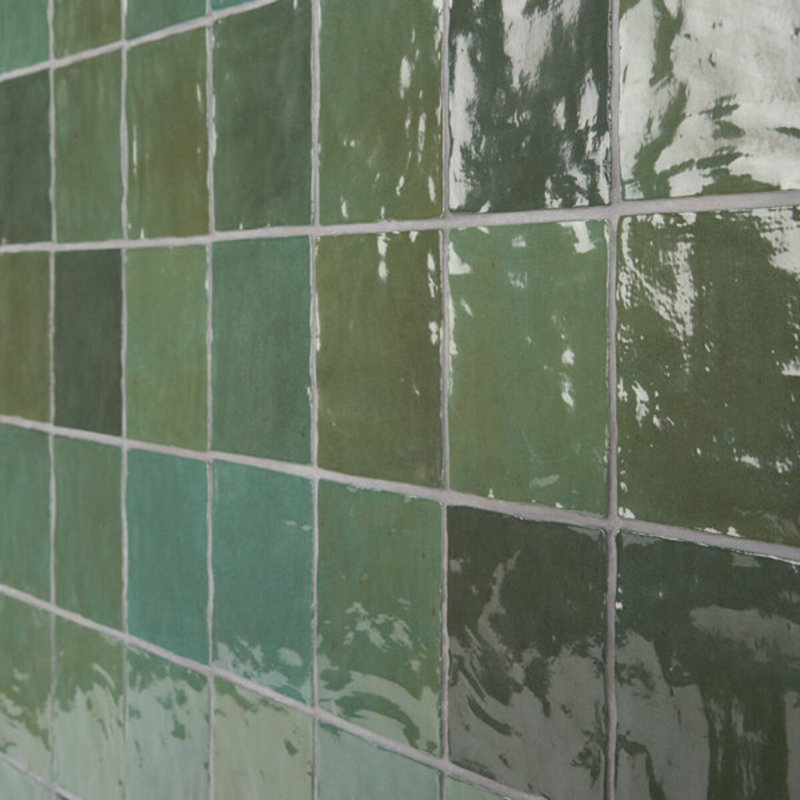 Portmore 4x4 Glazed Ceramic Tile, Green