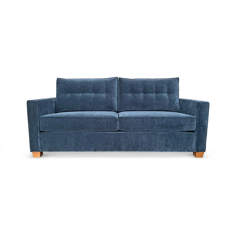 Duconje Upholstered 84'' Sofa, 60", Olympus Nutmilk, Black