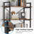 63" Tall  5-Tier Rustic Brown Industrial Metal Bookshelf Unit For Living Room