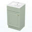 Meuble-lavabo 18 po avec lavabo, meuble-lavabo avec tablette de porte et tablette réglable, vert clair