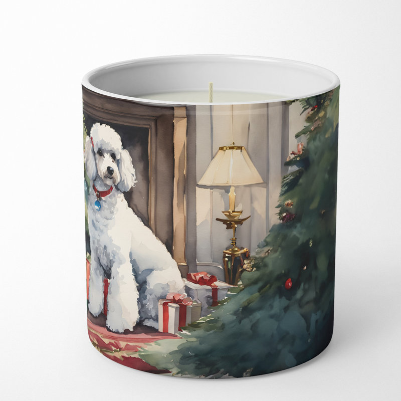 Bougie de Noël parfumée avec support en céramique