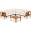 4-Piece Outdoor Acacia Wood Sofa Set Conversation Set-133986786-133986815