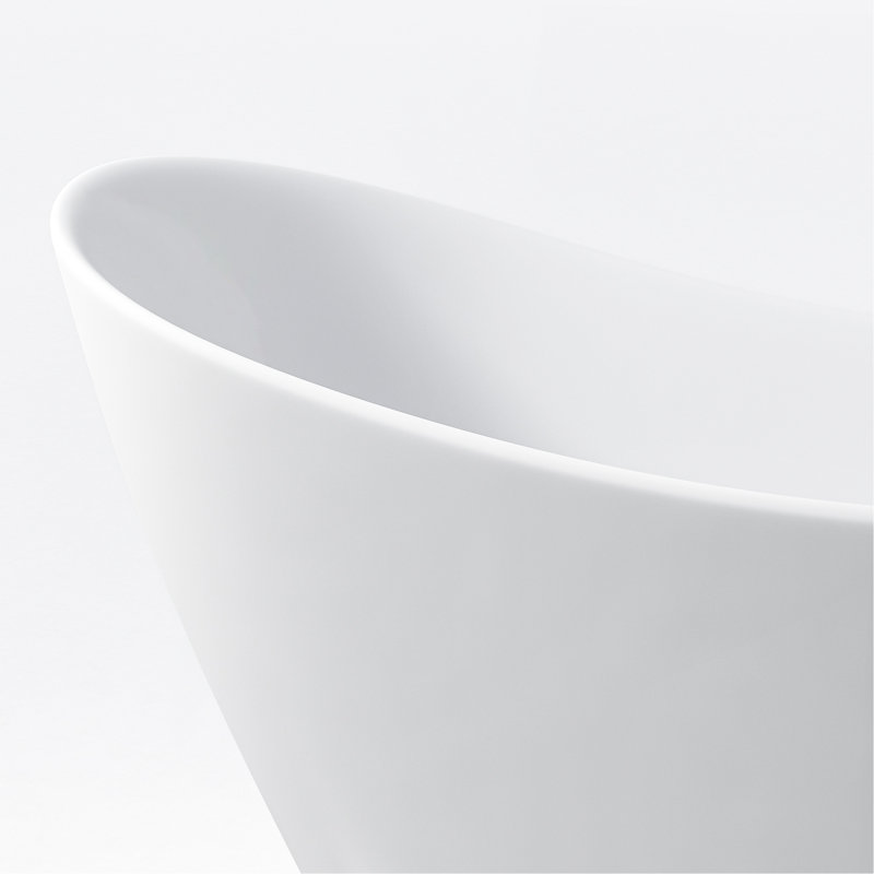59 "Acrylic Freestanding Tub, Gloss White,  With Chrome Overflow And Pop-Up Drain, CUPC Certified