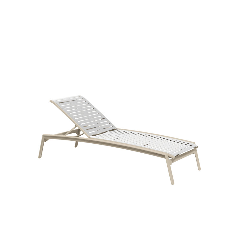 Elance EZ Span™ Outdoor Rust-Resistant Metal Chaise Lounge, Sonora, Parchment Vinyl