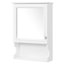 Armoire à pharmacie murale à miroir, demi-lune, charnières à fermeture en douceur, rangement pour miroir haute définition avec miroir, style moderne, + métal, espace de rangement