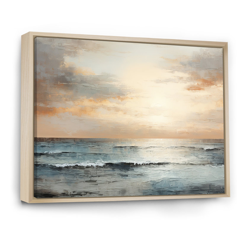 Impression sur toile Pirtle - Coastal Sunset, H 34 po x l 44 po x P 1,5 po, Cadre naturel flottant