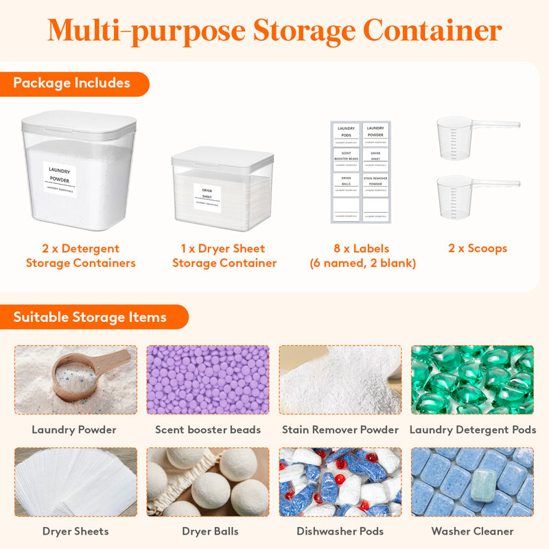 Paquet de 3 ensembles de porte-serviettes à linge de 0,72 gallons et ensembles de porte-draps 0,5 gallons, couvercles à pression, rangement et rangement pour perles d'appoint