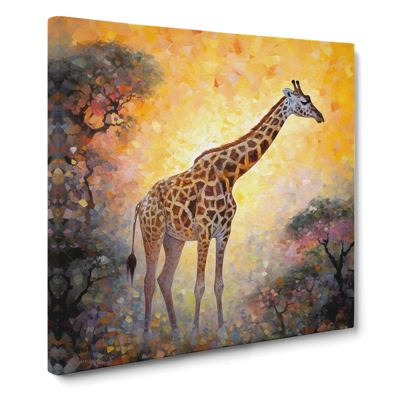Giraffe Neo-Impressionism No.1 - Wrapped Canvas, 50cm H x 50cm W x 3cm D