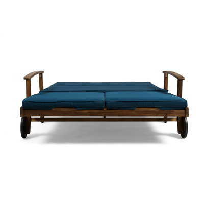 Double chaise de patio - Méridienne à siège réglable et réglable pour la cour, profitez du plein air