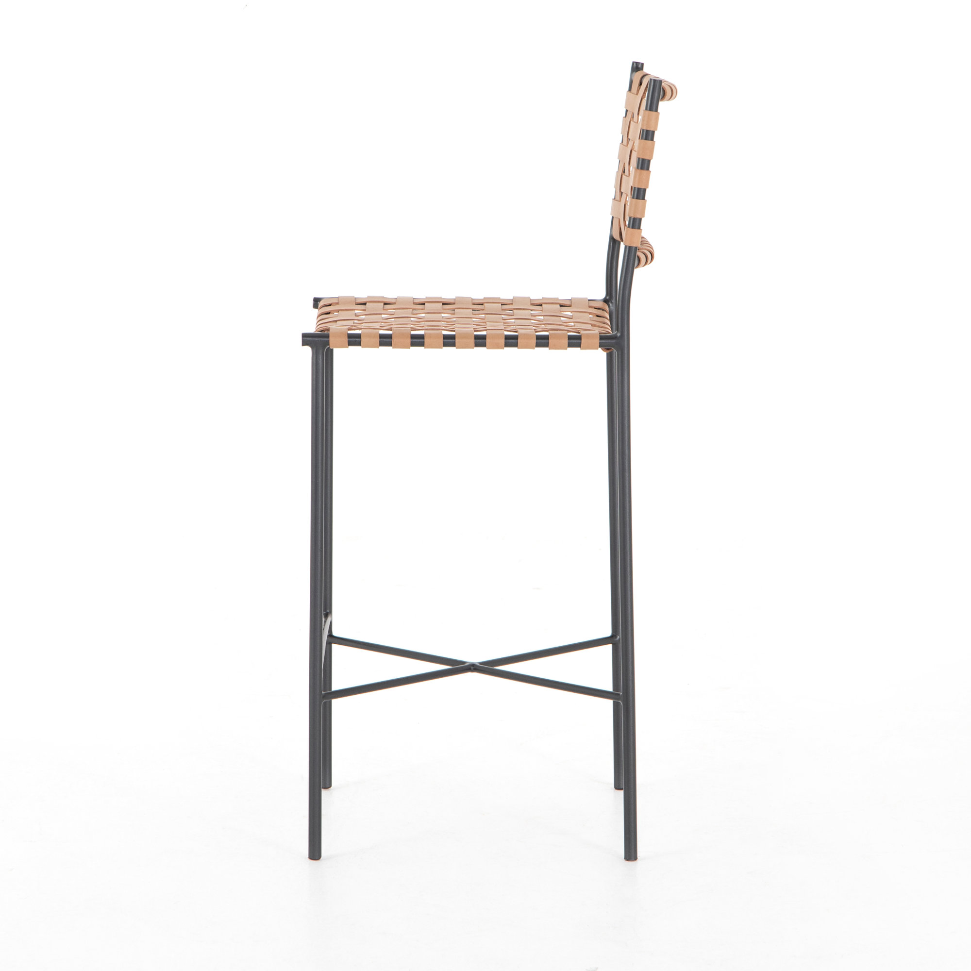Altessa Leather Stool, Natural Genuine Leather, Counter Stool (25" Seat Height)
