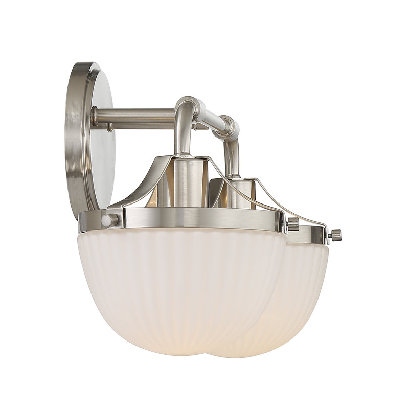 Éclairage pour salle de bain 2 lumières Brotons, Nickel satiné