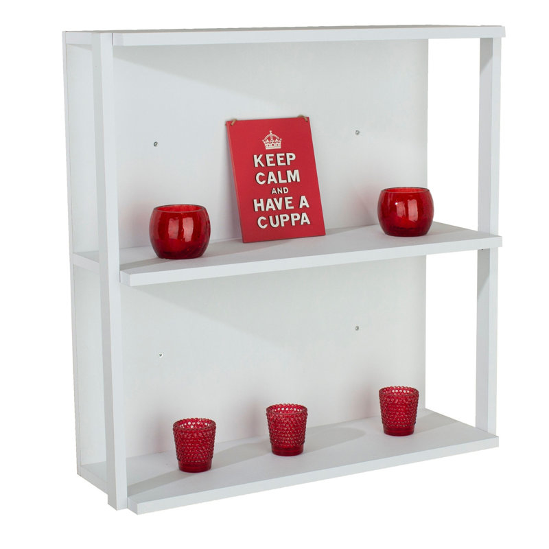 Recessed 3 Tier Wall Shelf Kit, Foiled Finish, White, 60" H x 60" W x 20" D