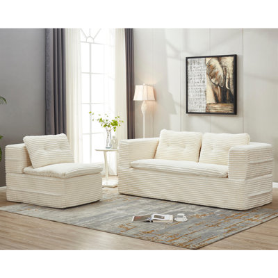2 - Piece Living Room Set Convertible King Sleeper Sofa Bed Folding Floor Couch - No Assembly Required by Mercer41