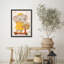 Cute Elephant Scooter Framed Wall Art Prints - Cartoon Animal Kids Room Nursery-125212123-125212122
