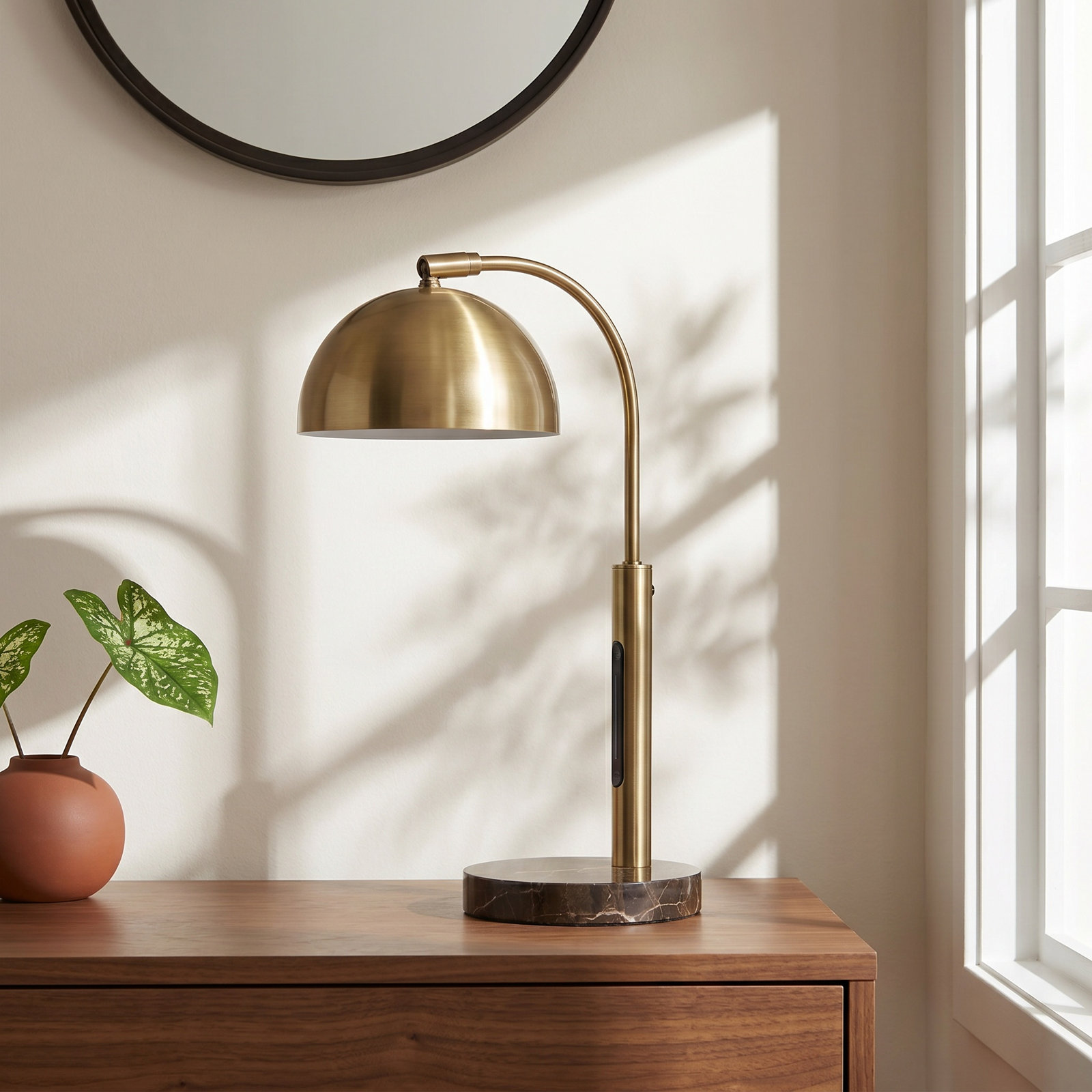 Badlingham Genuine Marble Table Lamp