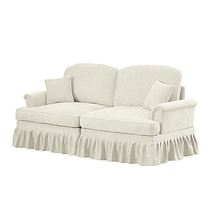 Canapé surdimensionné Mid-Century, Beige / Blanc