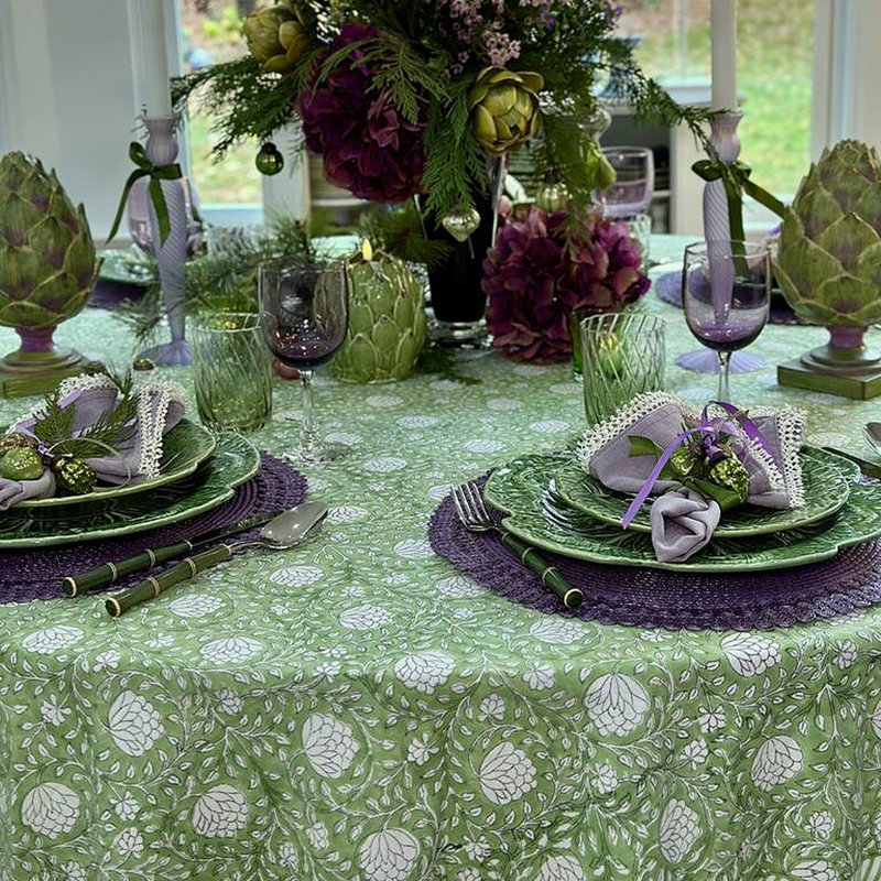 Round Tablecloth - Green Eden, 90" Round