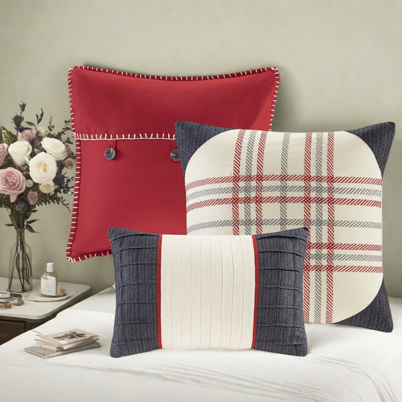 Premium Comforter Bedding Set, Polyester Herringbone, Farmhouse Style