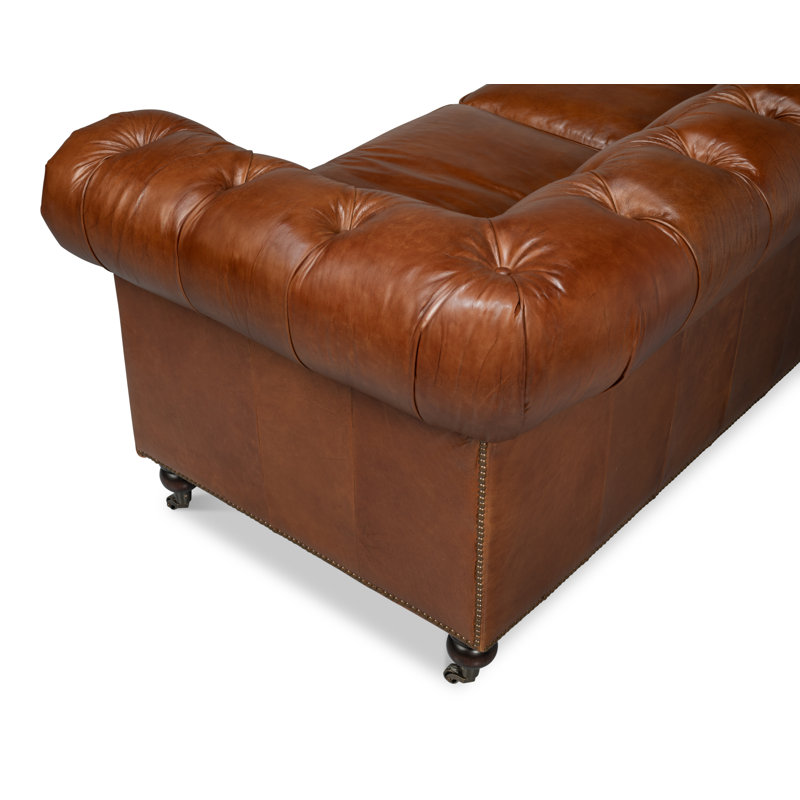 Castered Leather Sofa