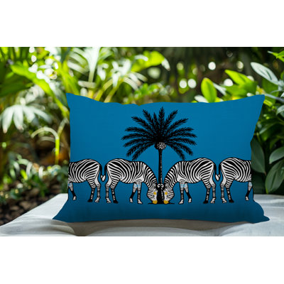 Camo Zebra Reversible Indoor/Outdoor Rectangle Pillow