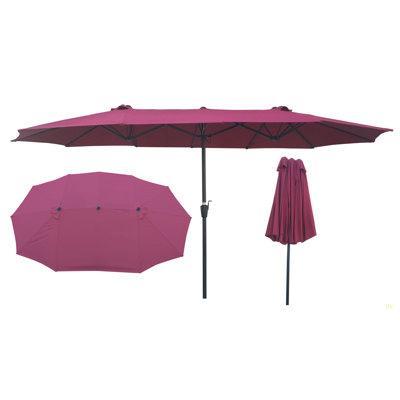 15Ftx9ftdouble-Sided Patio Umbrella Outdoor Market Table Garden Extra Large Waterproof Twin Umbrellas With Crank And Wind Vents For Garden Deck Backyard Pool Shade Outside Deck Swimming Pool