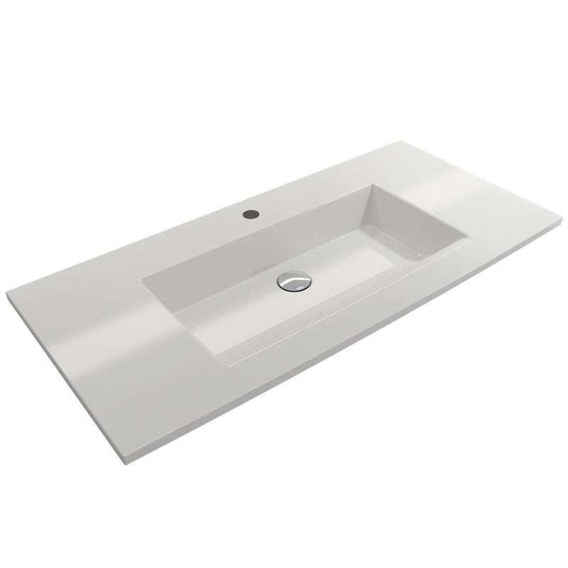 Ravenna Bathroom Sink, White, Single-Hole