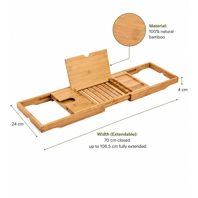 Felisa Bamboo Bath Caddy