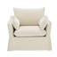 Ensemble de salon 3 pièces en lin Shane Beige (canapé, causeuse, fauteuil)
