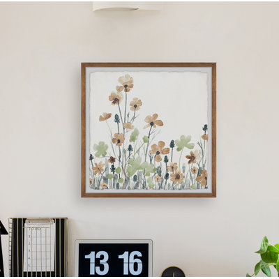 Green and Brown Flowers 1 Piece Single Picture Frame Painting