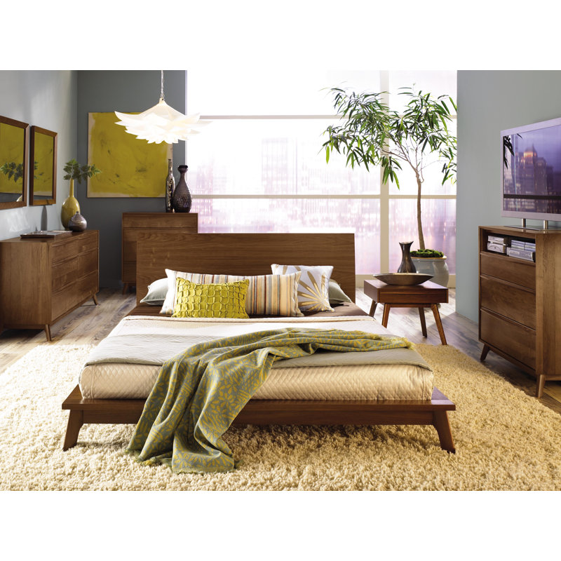Catalina 1 - Drawer Solid Wood Nightstand, Natural Walnut, 17"
