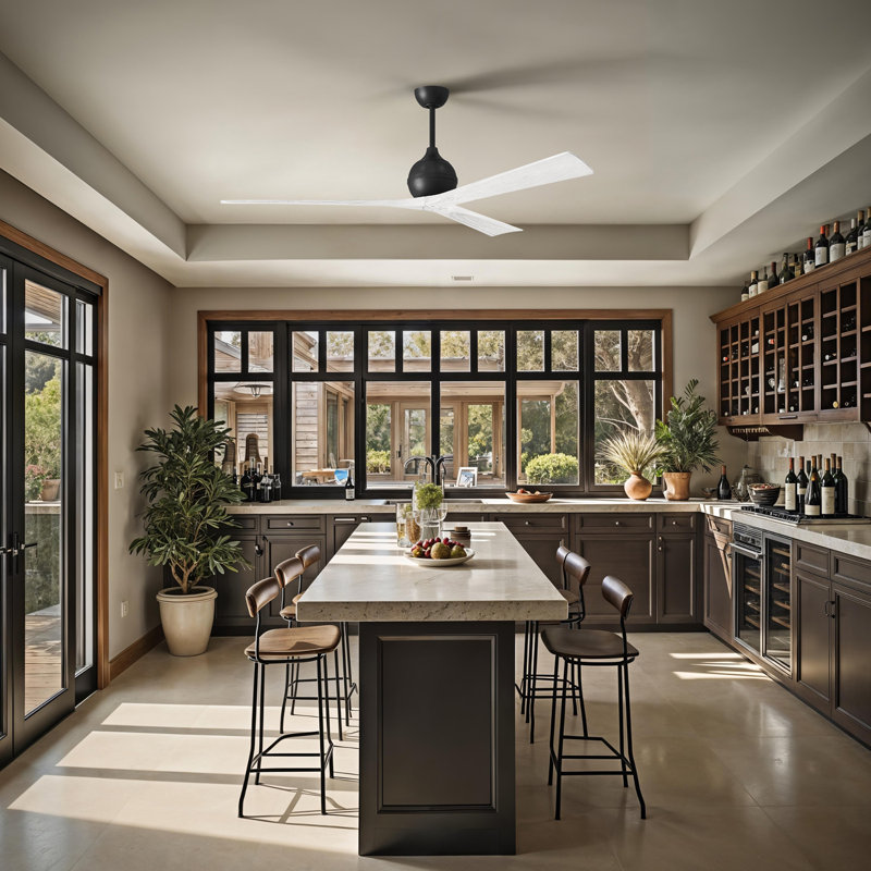 60" Irene Paddle 3 Blade Ceiling Fan, Matte Black, Matte White, 72"