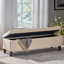 Button - Tufted and Diamond - Stitched Storage Ottoman, Beige
