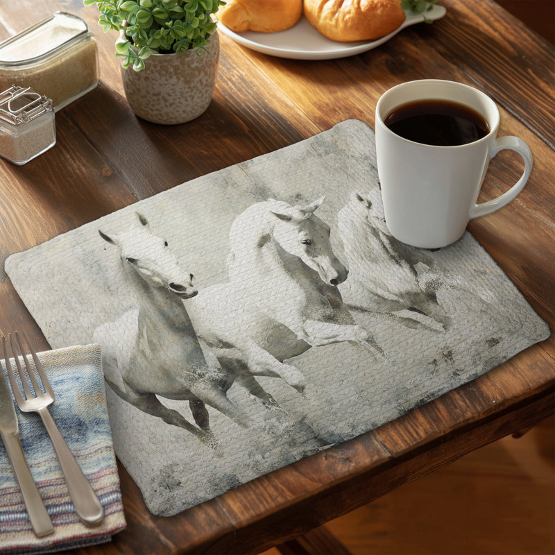 Napperon en polyester tressé Three Horses
