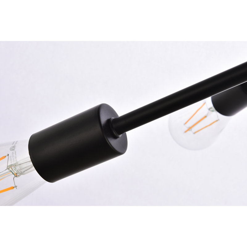 Gadberry 6 - Light Dimmable Bulb Chandelier, Black