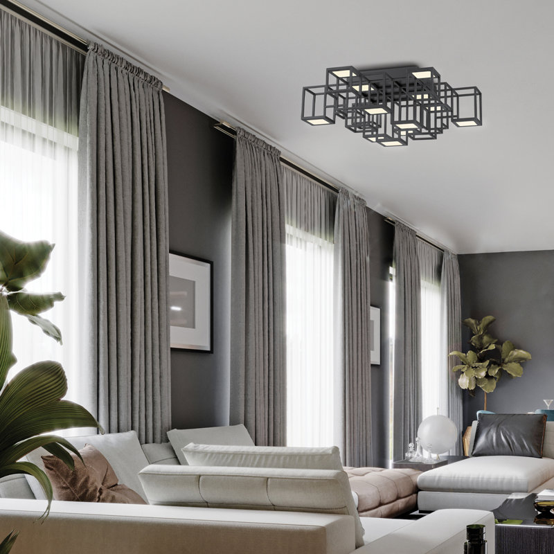 Ferro LED Semi Flush Mount, Black