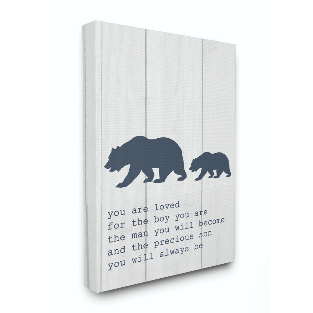 Lessing Inspirational Word Bear Family Kids Wall Décor Redwood Rover 