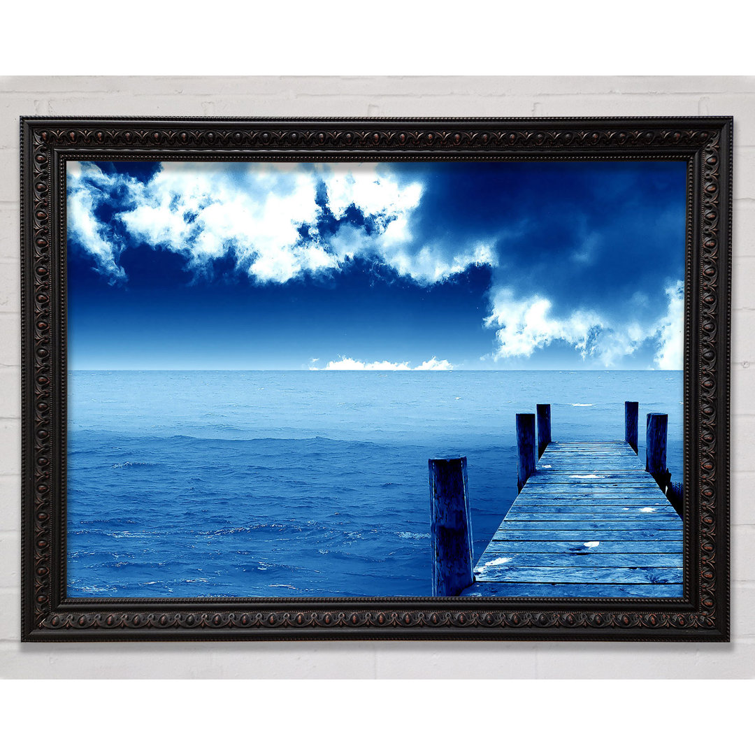 Blue Dock Clouds Gerahmter Druck