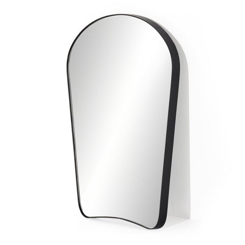Miroir de cheminée Myerstown, 44 po x 39 po, Laiton poli