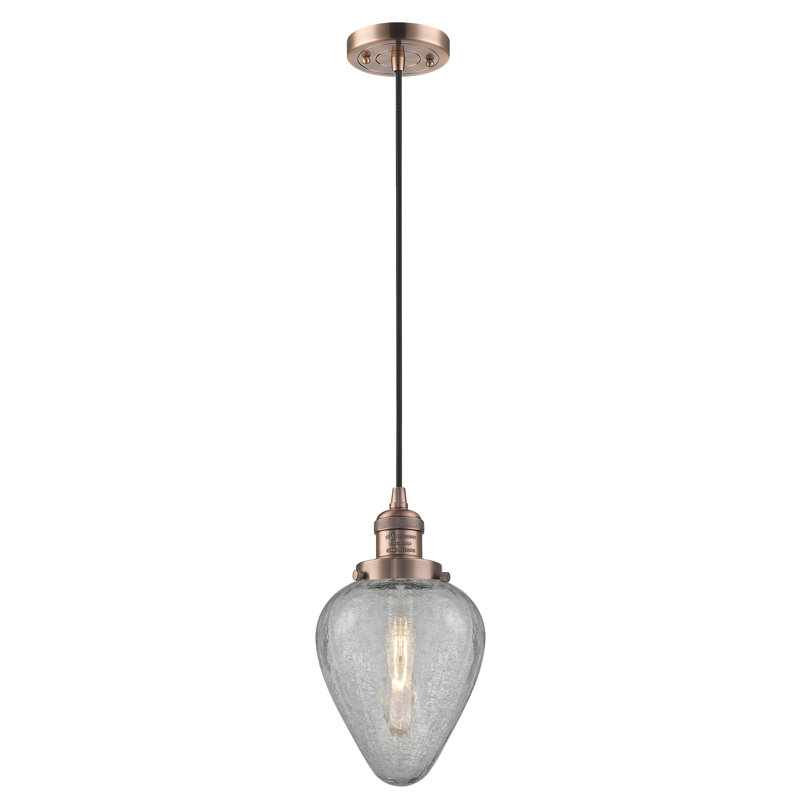 Luminaire suspendu géométrique 1 lumière Shauna, Cuivre antique