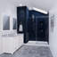 Porte de douche coulissante simple sans cadre avec garde-raz-de-marée l 56 à 60 po x H 76 po Leon-50266335