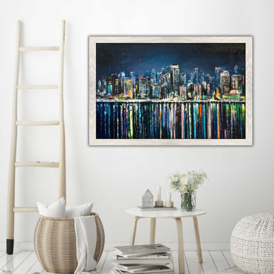 «Night Magic City», reproduction encadrée