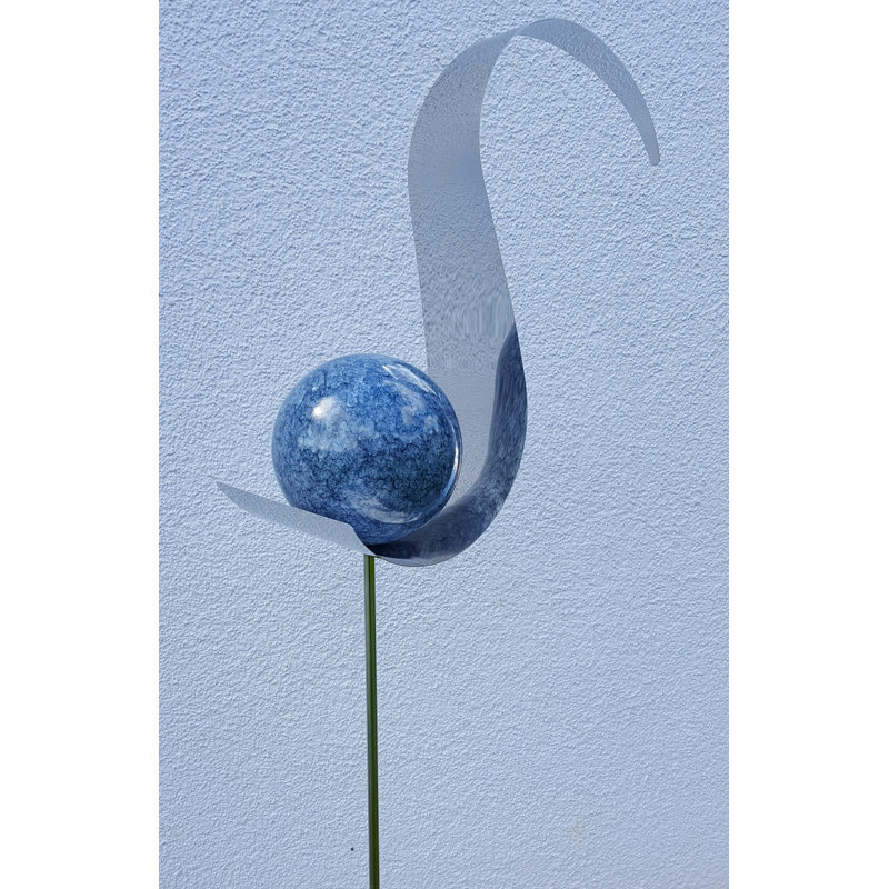 Dawan Stainless Steel Garden Stake, Blue / White / Grey